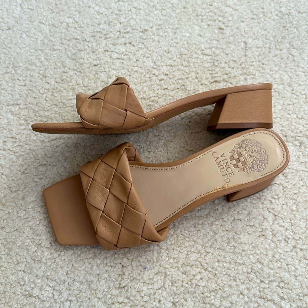 Vince Camuto Block Heel Square Toe Slides - image 2